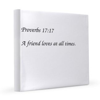 Proverbs 17:17 A Friend Loves at All Times 12" x 12" Canvas Print