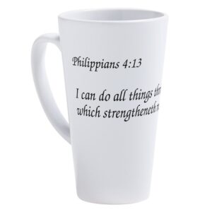 Philippians 4:13 I can do all things 17 oz Latte Mug