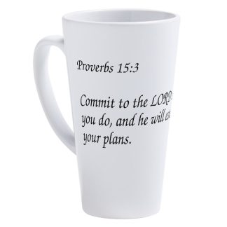 Proverbs 15:3 Commit To the LORD 17 oz Latte Mug