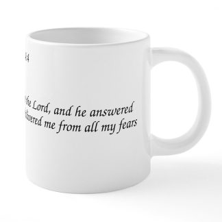 Psalm 34:4 I Sought The Lord 20 oz Ceramic Mega Mug