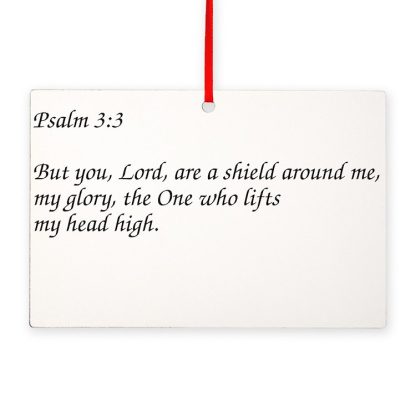 Psalm 3:3 Lifts My Head HIgh Rectangle Ornament