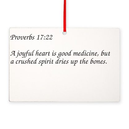 Proverbs 17:22 A Joyful Heart Rectangle Ornament