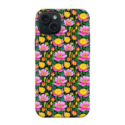 Whimsical & Bright Floral Pattern iPhone 15 Plus Tough Case