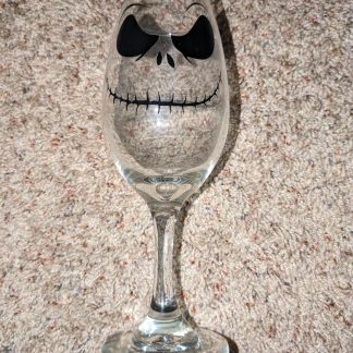 Skeleton Face Vinyl Decal Wine Glass