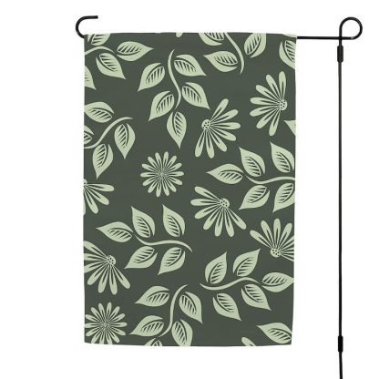 Green Leaf Pattern Garden Flag