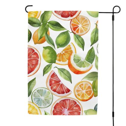 Orange, Lime and Grapefruit Citrus Garden Flag