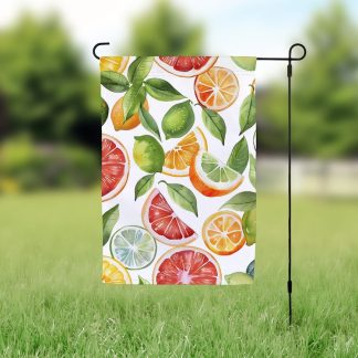 Orange, Lime and Grapefruit Citrus Garden Flag