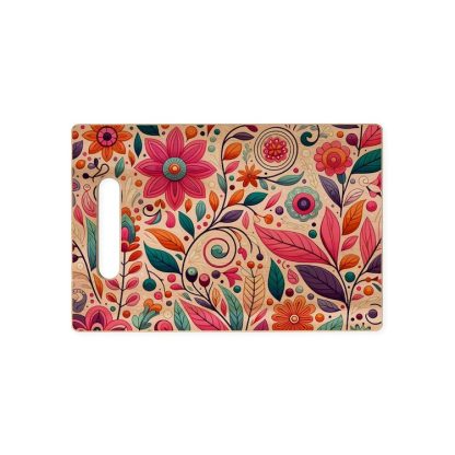 Summer Flower Pattern Wood Cutting Board