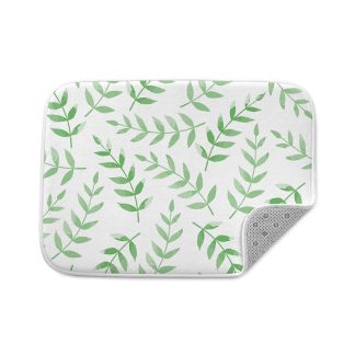 Green Summer Leaves Bath Mat