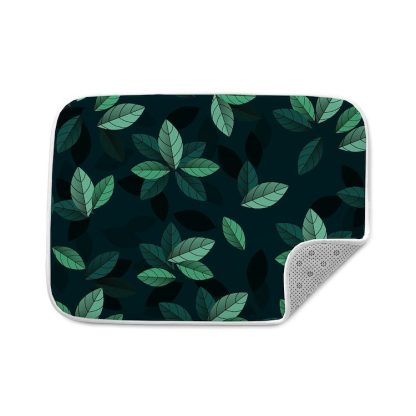 Green Summer Leaves Bath Mat