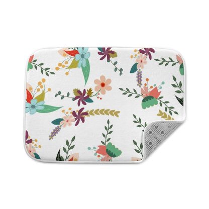 Spring Floral Pattern Bath Mat