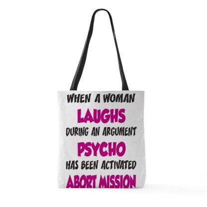 When A Woman Laughs During An Argument Allover Print Large Tote Bag