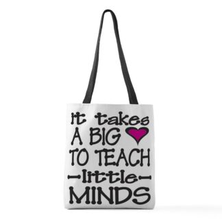 It Takes A BIG Heart To Teach Little Minds Allover Print Large Tote Bag