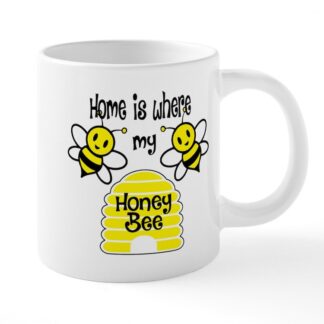 Home Is Where My Honey Bee 20 oz Ceramic Mega Mug