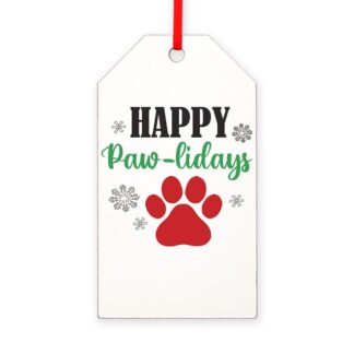 Happy Paw-lidays Gift Tag Ornament