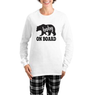 Baby Mama Bear On Board Women's Long Sleeve Pajamas