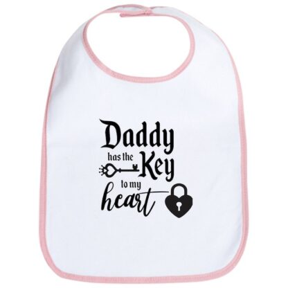 DADDY HAS THE KEY TO MY HEART Baby Bib