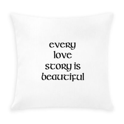 Every Love Story Is Beautiful Outdoor Pillow