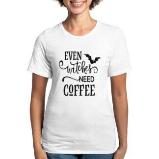 Even Witches Need Coffee Women's Deluxe T-Shirt