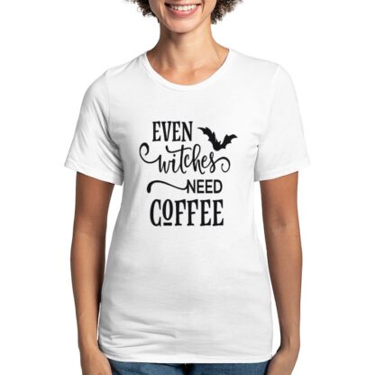 Even Witches Need Coffee Women's Deluxe T-Shirt