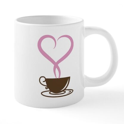 Pink Heart Love Coffee 20 oz Ceramic Mega Mug