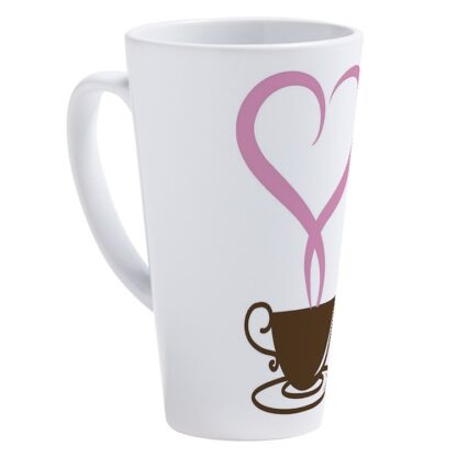 Pink Heart Love Coffee 17 oz Latte Mug