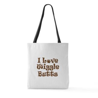 I Love Wiggle Butts Large Tote Bag