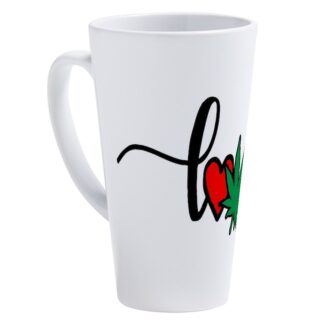 LOVE MARIJUANA 17 oz Latte Mug