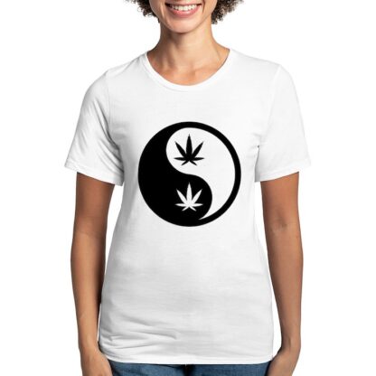 CANNABIS YING YANG Women's Deluxe T-Shirt