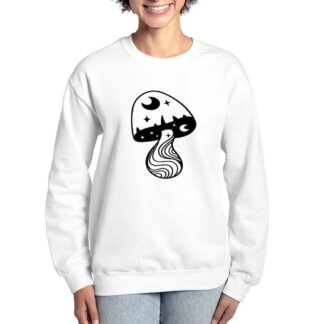 WITCHY MUSHROOM MOON & STARS Women's Crewneck Sweatshirt