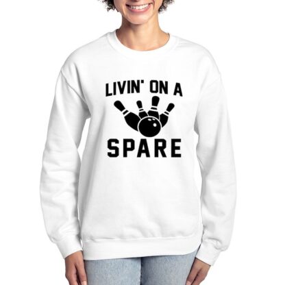 LIVIN ON A SPARE Women's Crewneck Sweatshirt