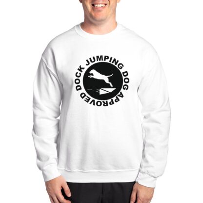 DOCK JUMPING DOG APPROVED Men's Crewneck Sweatshirt