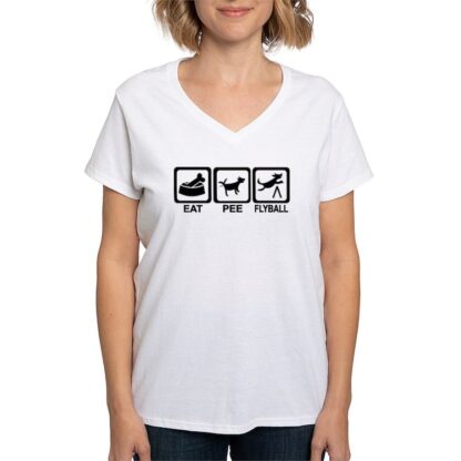 EAT PEE FLYBALL Women's V-Neck T-Shirt