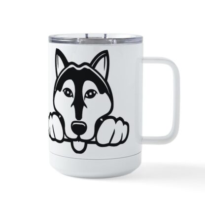 PEEKING AMERICAN ESKIMO Insulated Mug