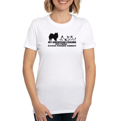 MY AMERICAN ESKIMO ATE YOUR STICK FIGURE FAMILY Women's Eco Sport T-Shirt