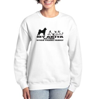 MY AKITA ATE YOUR STICK FIGURE FAMILY Women's Crewneck Sweatshirt