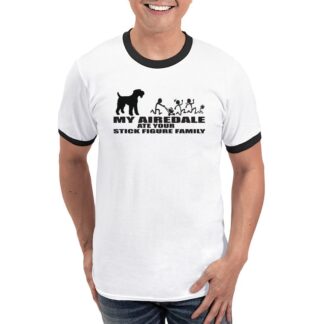 MY AIREDALE ATE YOUR STICK FIGURE FAMILY Men's Ringer T-Shirt