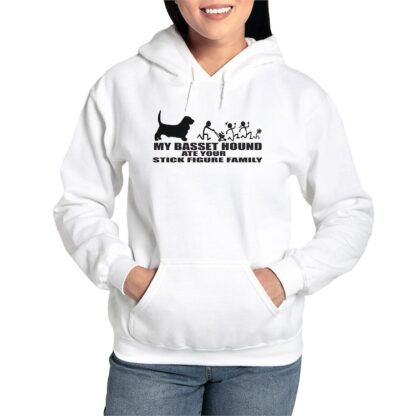 MY BASSET HOUND ATE YOUR STICK FIGURE FAMILY Women's Hooded Sweatshirt