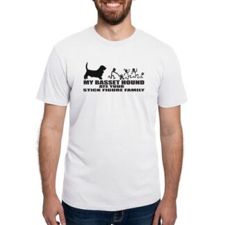 MY BASSET HOUND ATE YOUR STICK FIGURE FAMILY Men's Deluxe T-Shirt