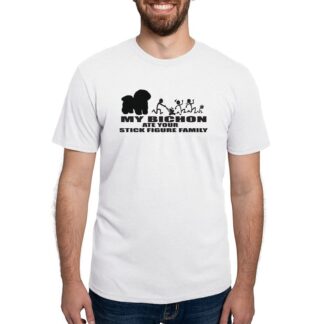 MY BICHON ATE YOUR STICK FIGURE FAMILY Men's Deluxe T-Shirt