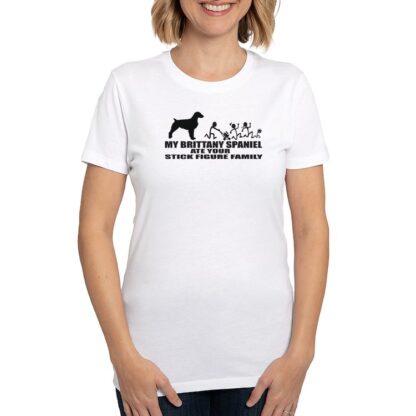 MY BRITTANY SPANIEL ATE YOUR STICK FIGURE FAMILY Women's Eco Sport T-Shirt