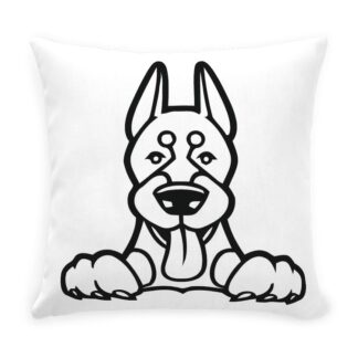 PEEKING DOBERMAN Throw Pillow with Zipper