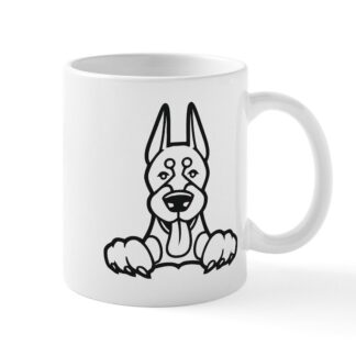 PEEKING DOBERMAN 11 oz Ceramic Mug