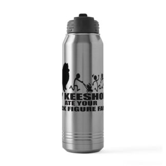 MY KEESHOND ATE YOUR STICK FIGURE FAMILY 30 oz Stainless Steel Water Bottle