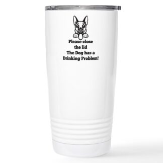 GERMAN SHEPHERD TOILET DRINKING PROBLEM 20 oz Stainless Steel Travel Mug