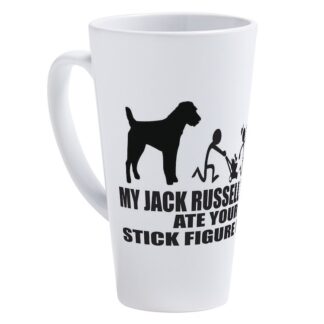 MY JACK RUSSELL TERRIER ATE YOUR STICK FIGURE FAMI 17 oz Latte Mug