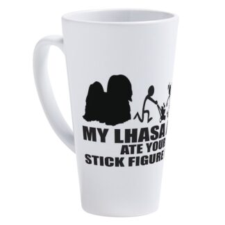 MY LHASA APSO ATE YOUR STICK FIGURE FAMILY 17 oz Latte Mug