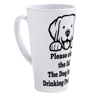 LABRADOR TOILET DRINKING PROBLEM 17 oz Latte Mug