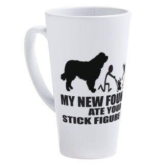 MY NEW FOUNDLAND ATE YOUR STICK FIGURE FAMILY 17 oz Latte Mug