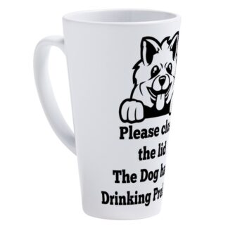 POMERANIAN TOILET DRINKING PROBLEM 17 oz Latte Mug